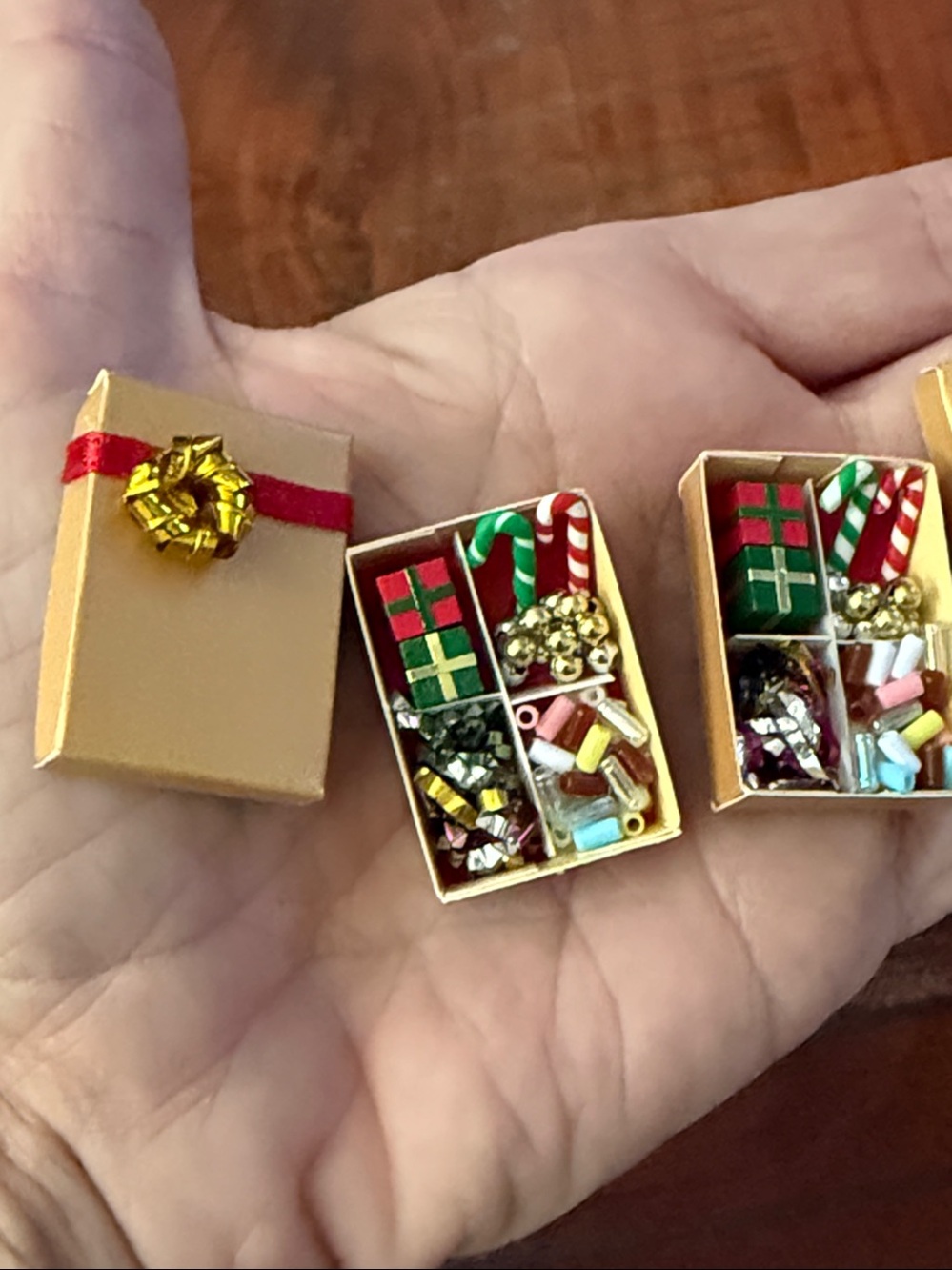 Vintage Antique Doll House Miniature Set Of 6 Christmas Very Detailed, RARE - Picture 10 of 13